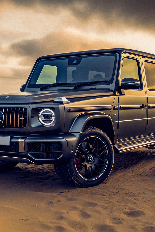 Автомобиль Mercedes-Benz G63 AMG на песке