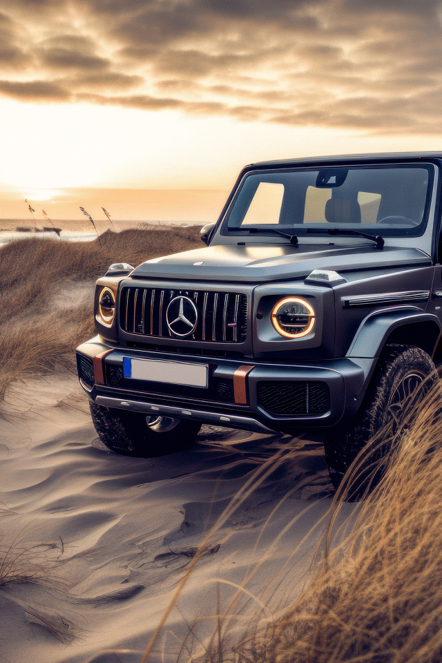 Внедорожник Mercedes-Benz G63 AMG на пляже