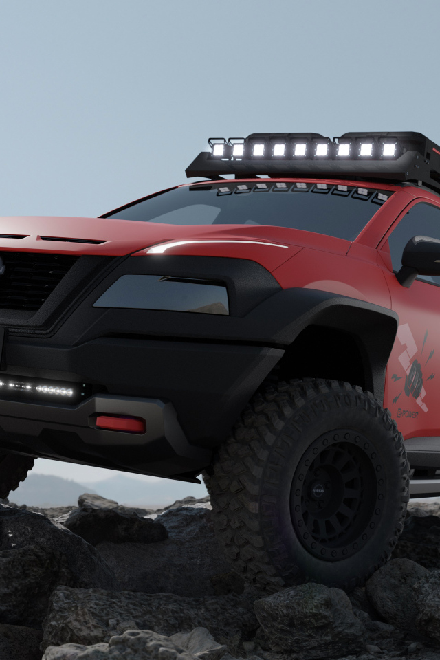 Большой внедорожник Nissan X-Trail Crawler Concept в горах