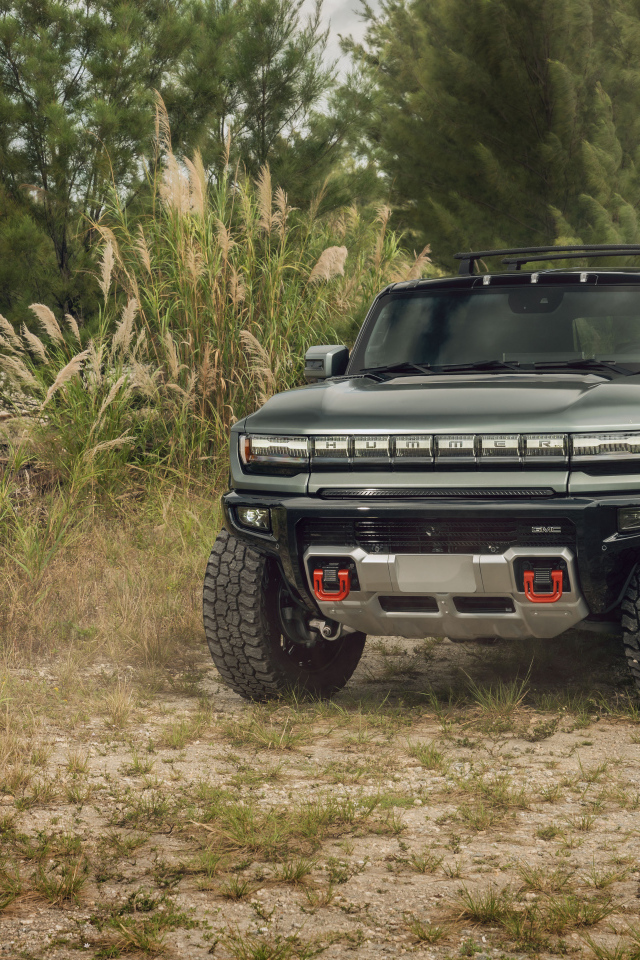 Пикап Hummer EV в зарослях