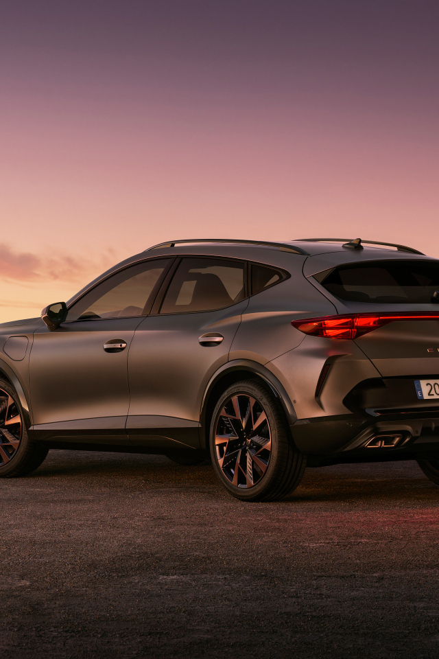 Вид сзади на автомобиль Cupra Formentor EHybrid 2024 года