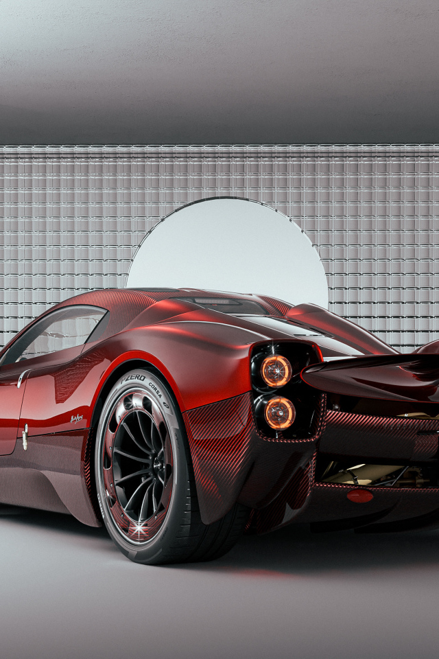 Вид сзади на автомобиль  Pagani Utopia