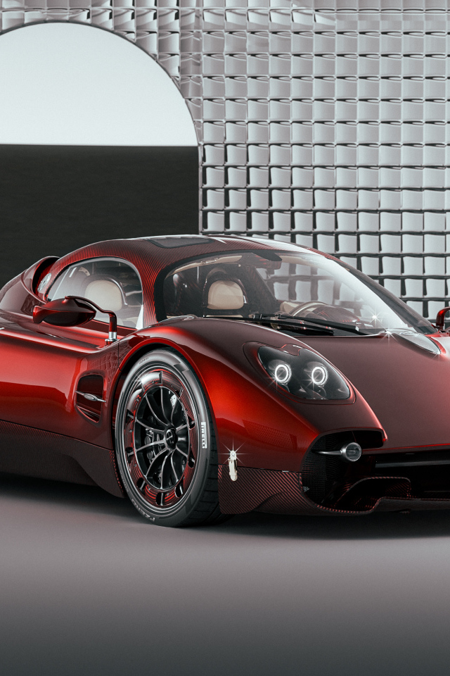 Красный автомобиль  Pagani Utopia