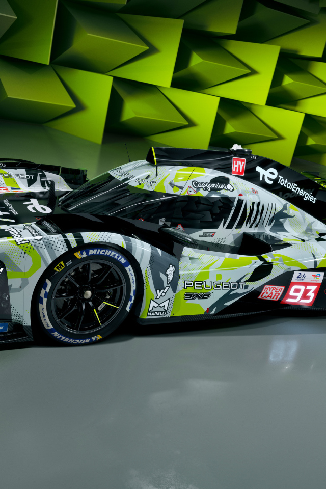 Стильный гоночный автомобиль Peugeot 9X8 2024 года
