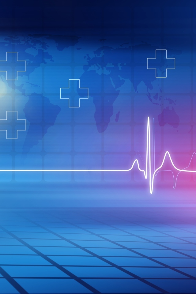 Кардиограмма с крестами на фоне квадратов