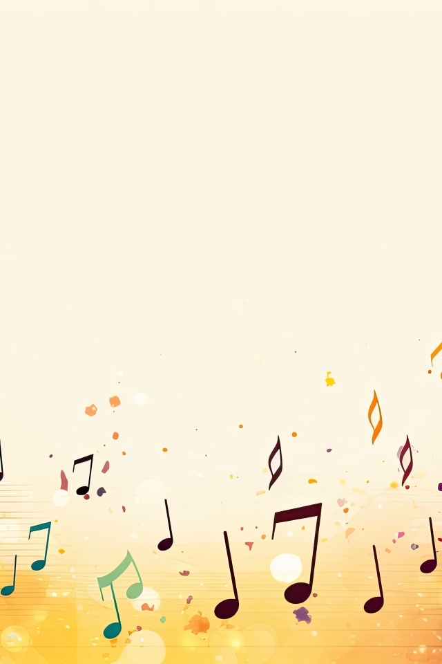 Музыкальный белый фон с нотами 