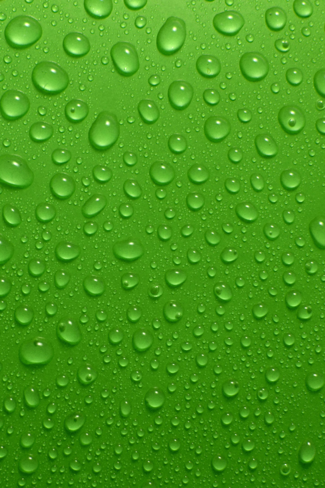 Капли воды на зеленом фоне