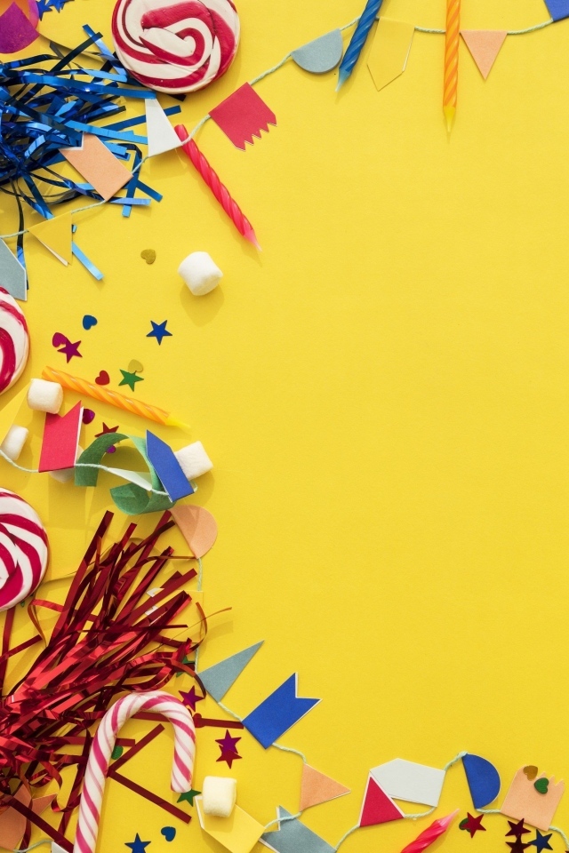 Желтый фон с декором для праздника 