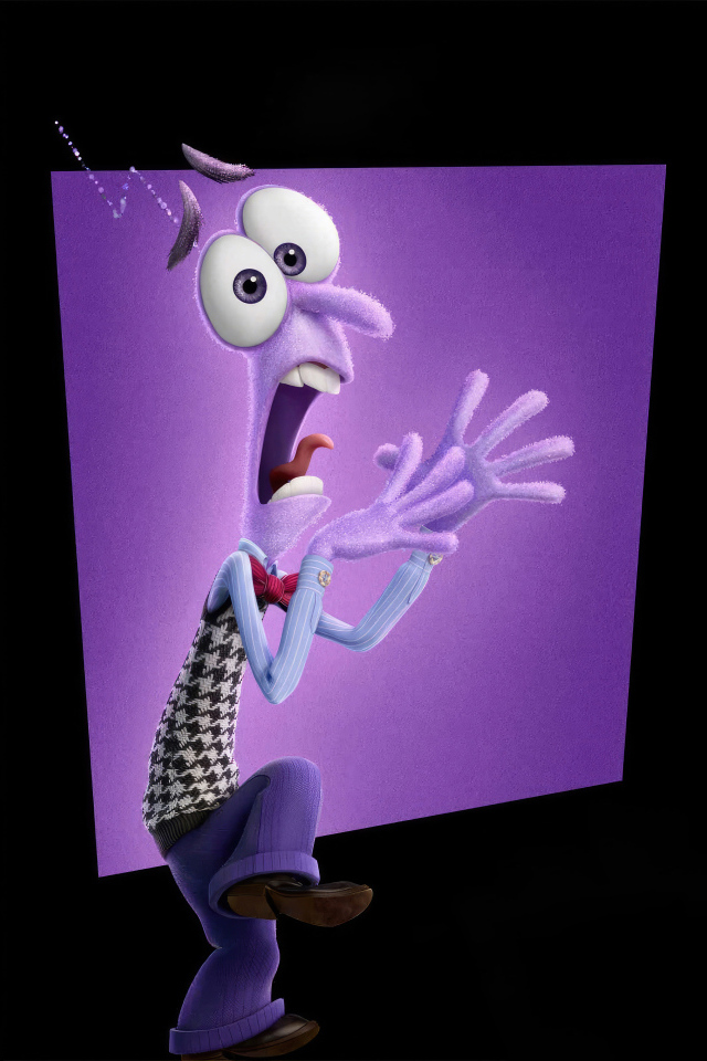 Персонаж Страх нового мультфильма Головоломка 2 на черном фоне, 2024