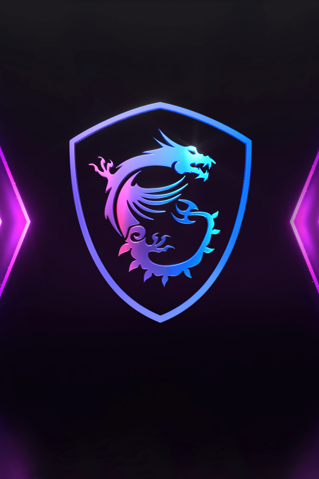 Красивый яркий неоновый фон для логотипа msi