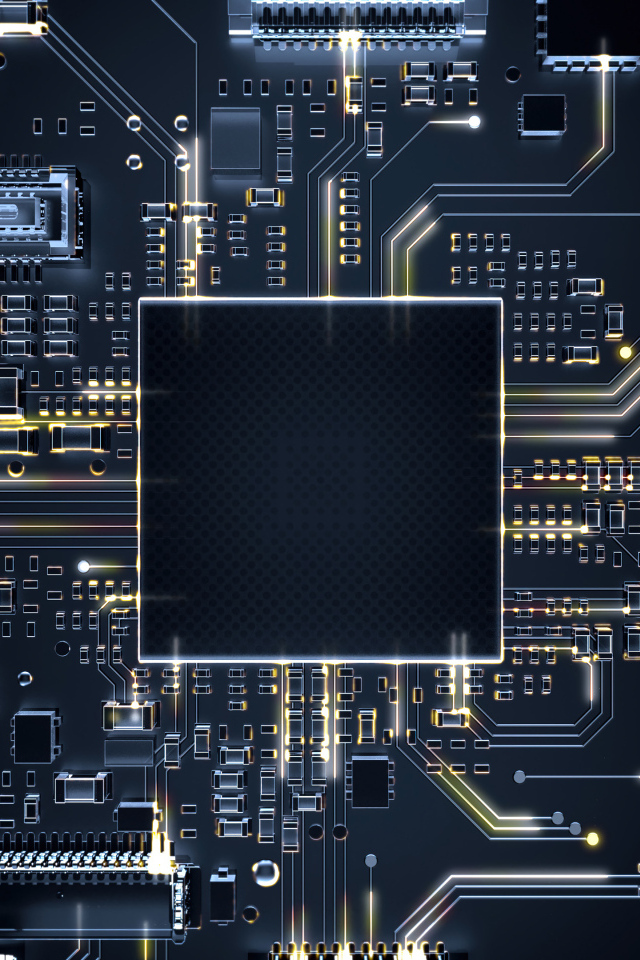 Плата для компьютера крупным планом