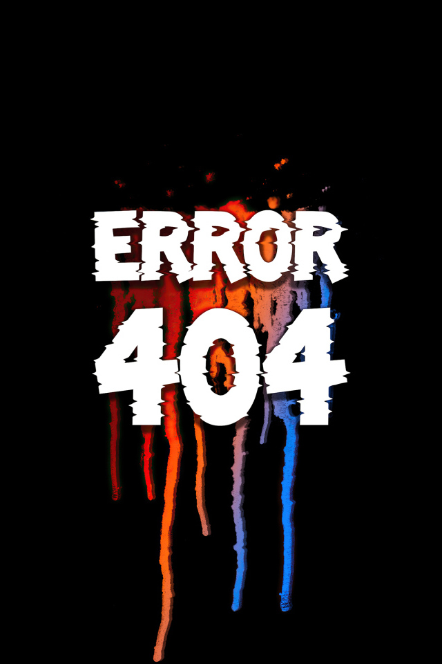 Ошибка error 404 на черном фоне