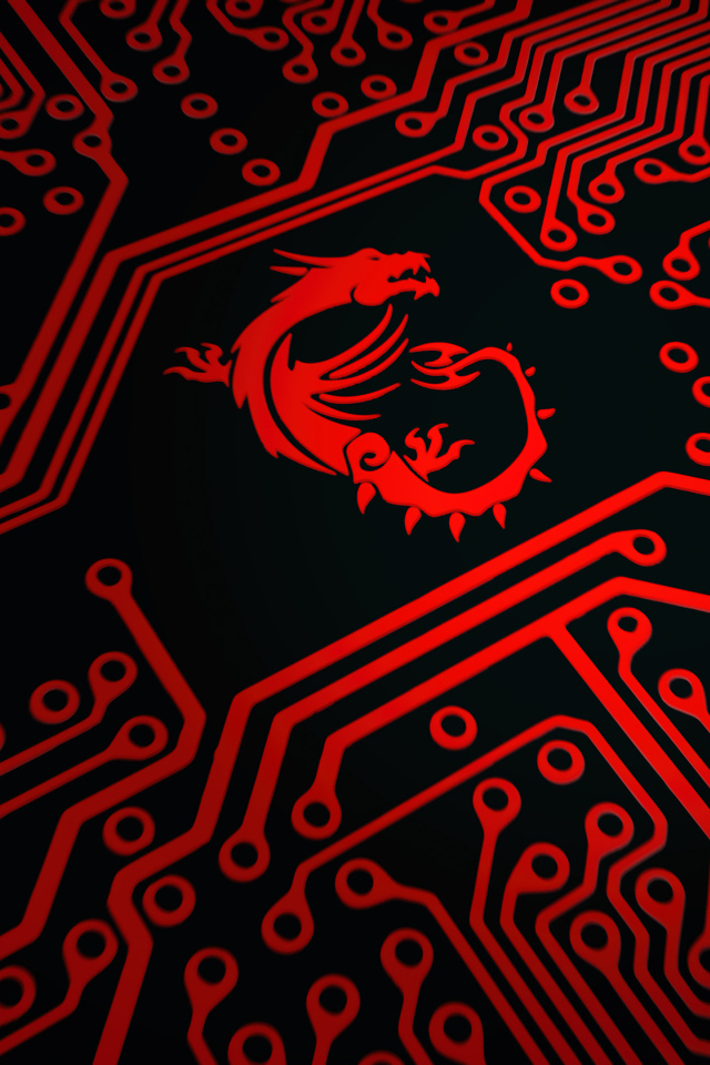 Красный дракон логотип msi на плате