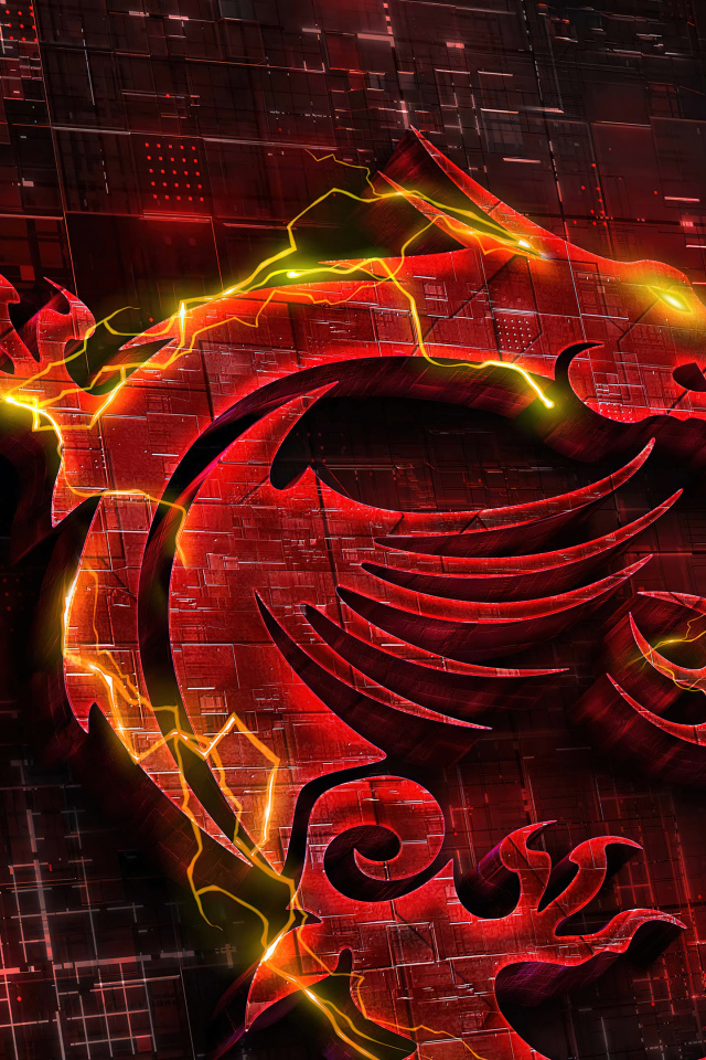 Красный логотип msi крупным планом