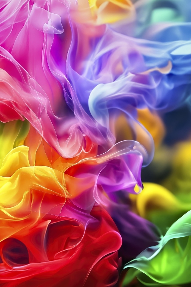 Клубы разноцветного дыма 