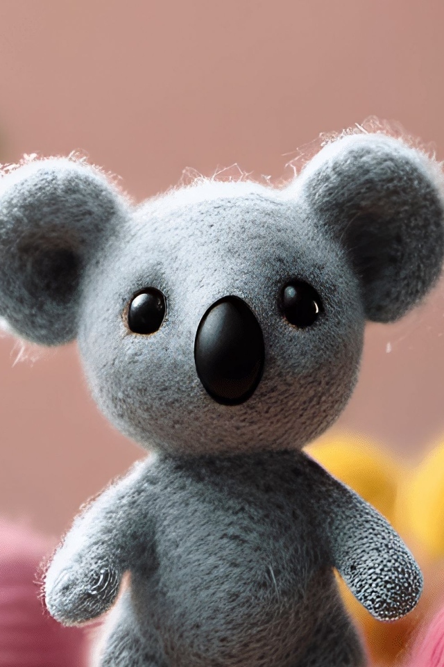 Игрушечная коала из шерсти