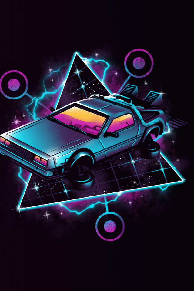 Нарисованный автомобиль на черном фоне