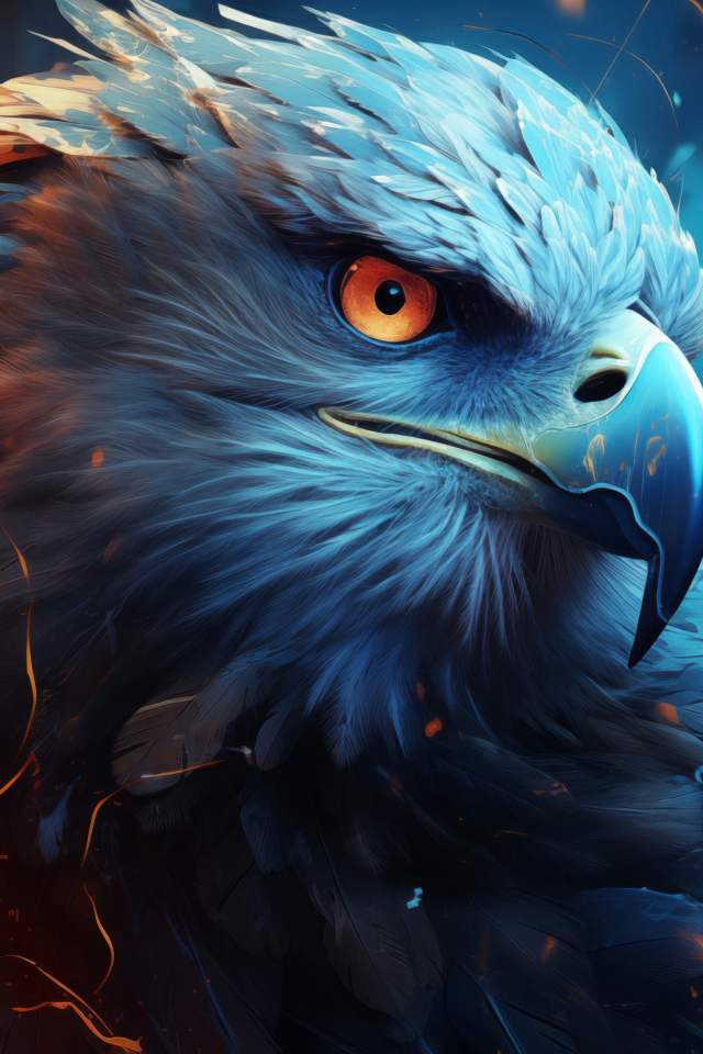 Нарисованный орел с острым клювом