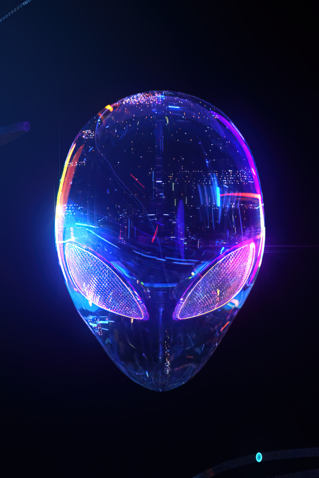 Маска инопланетянина на черном фоне