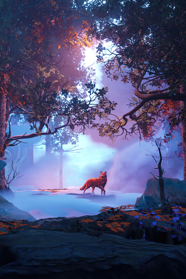 Животные в фантастическом лесу 