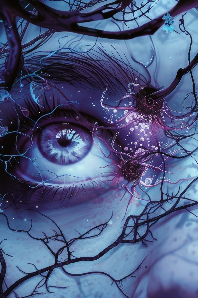 Фантастические глаза с растениями на лице