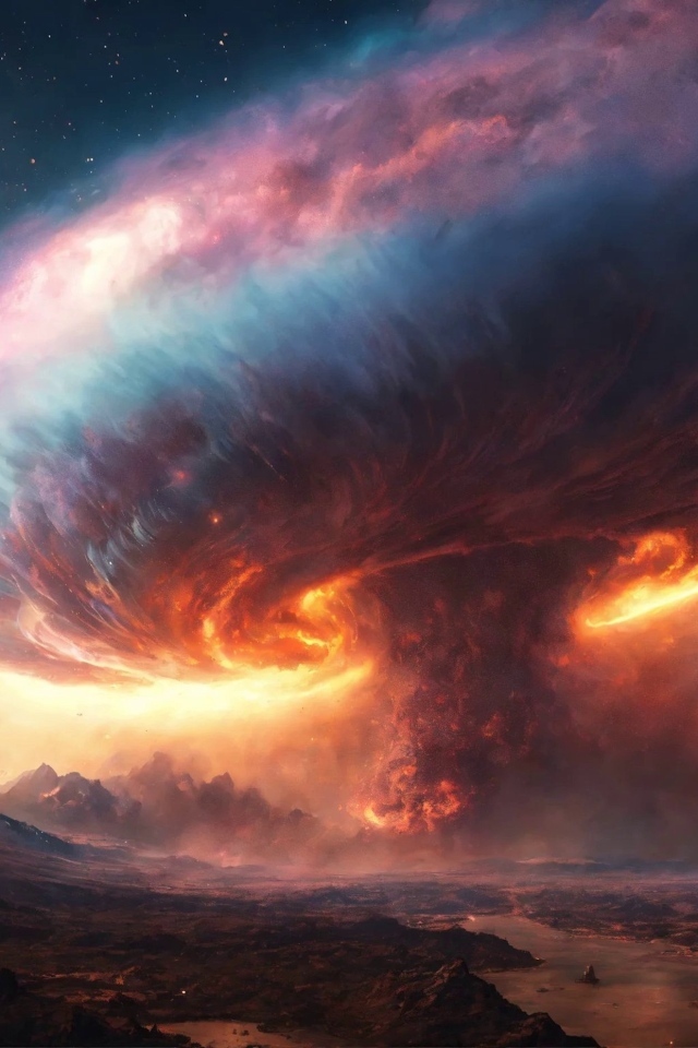 Фантастическое торнадо в небе