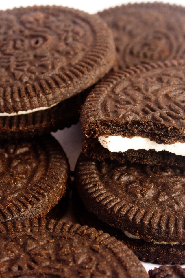 Шоколадное печенье орео крупным планом