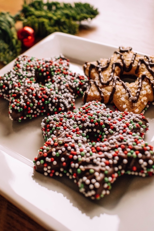 Рождественское печенье в форме звезды