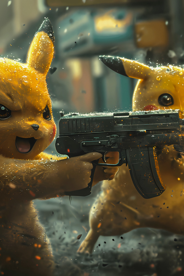 Покемоны Пикачу с автоматами