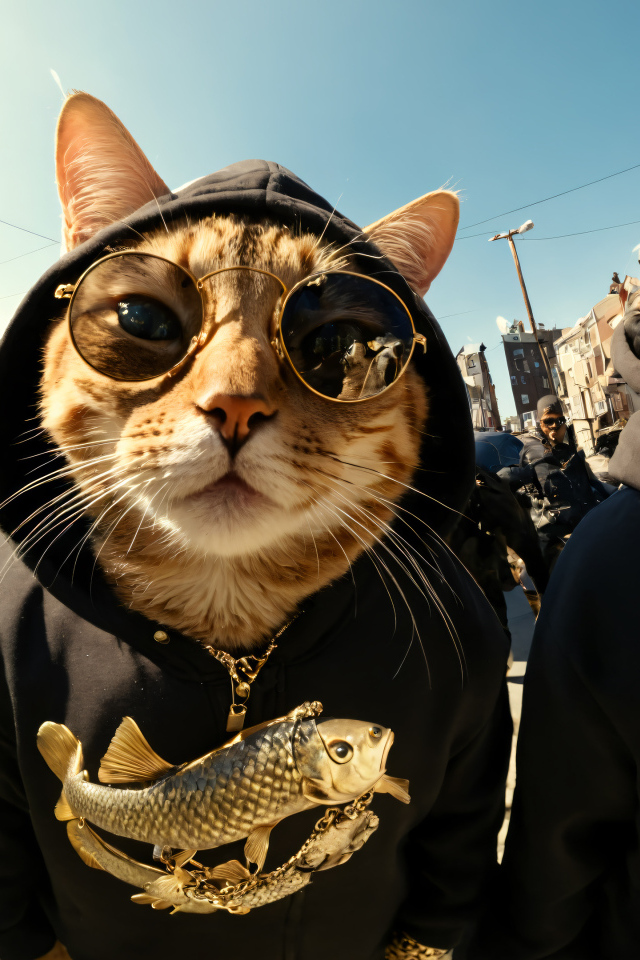 Три кота в худи и очках