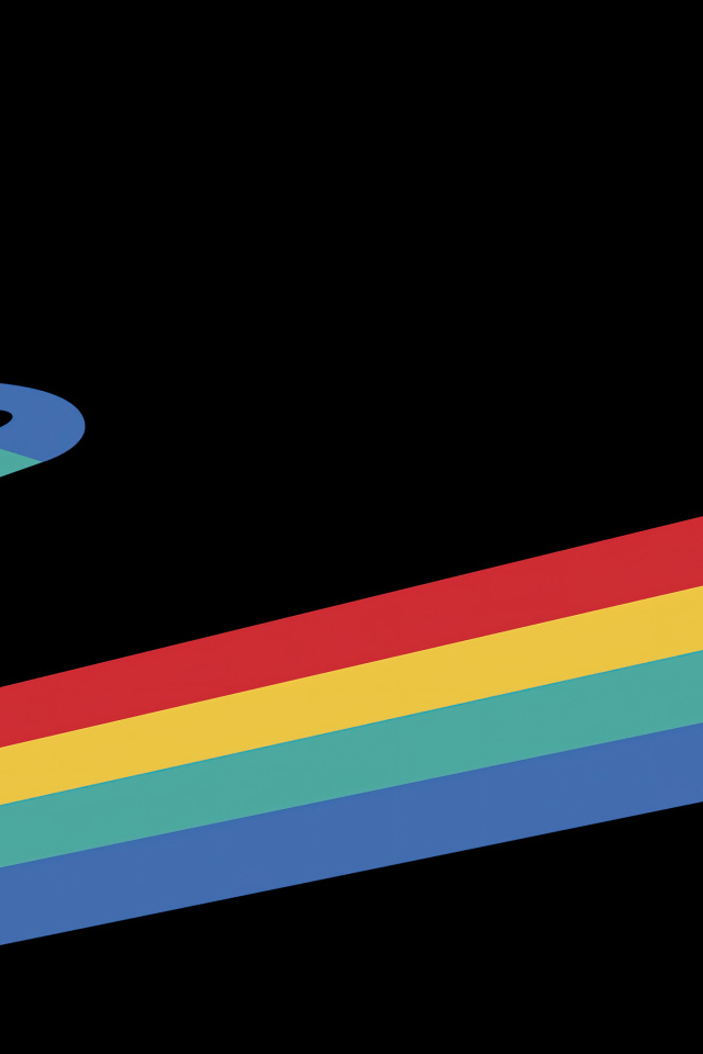 Разноцветный логотип playstation с линиями на черном фоне