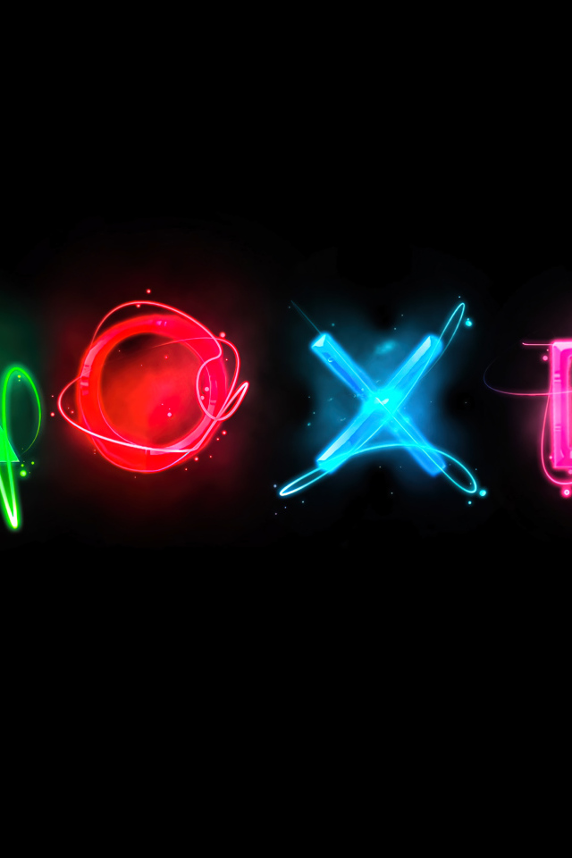 Символы игровой приставки playstation на черном фоне