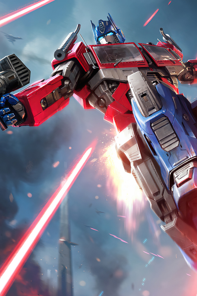 Робот с оружием в городе