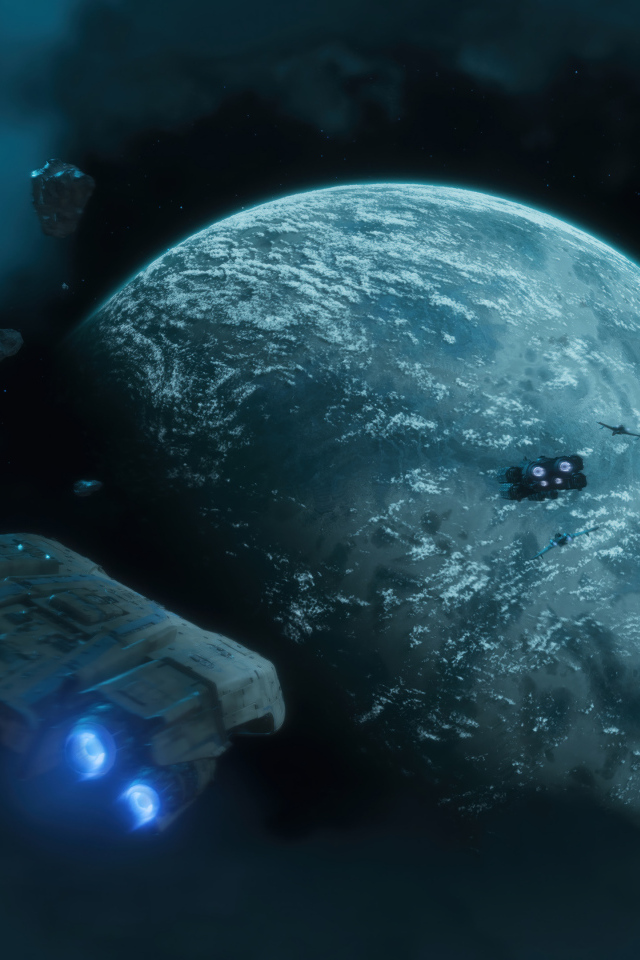 Вид на планету в компьютерной игре Star Wars Outlaws, 2024