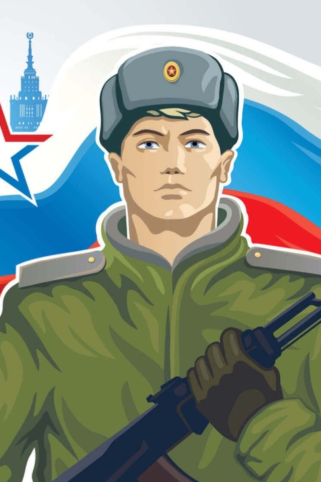 Фон для открытки на 23 февраля с солдатом