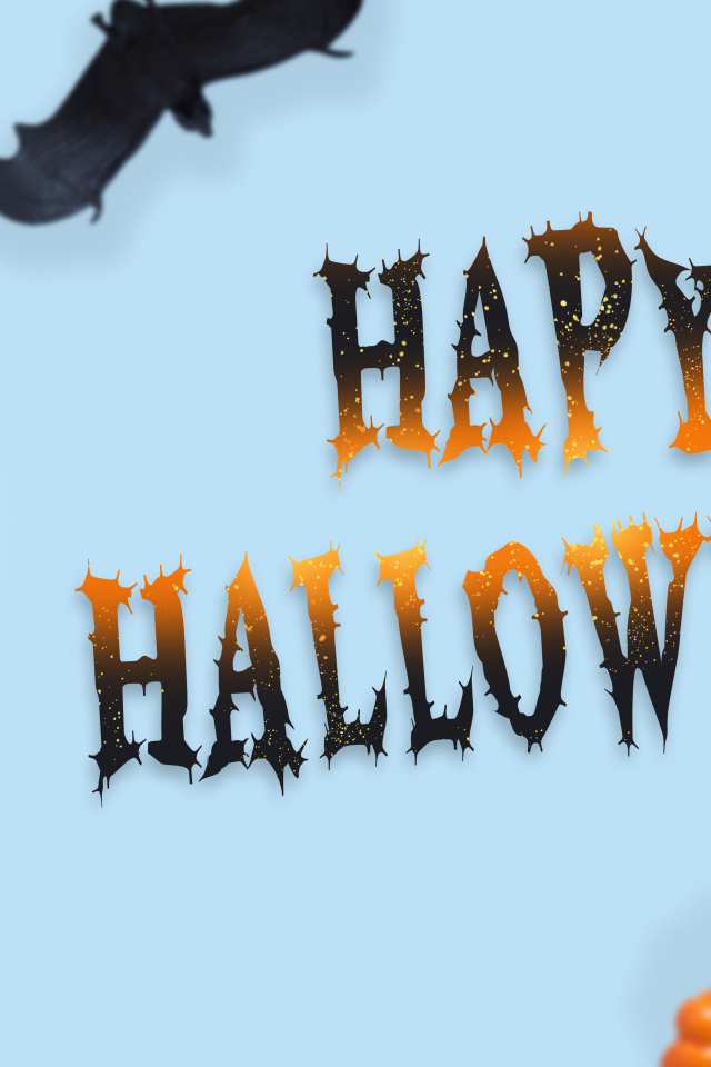 Баннер на Хэллоуин на голубом фоне