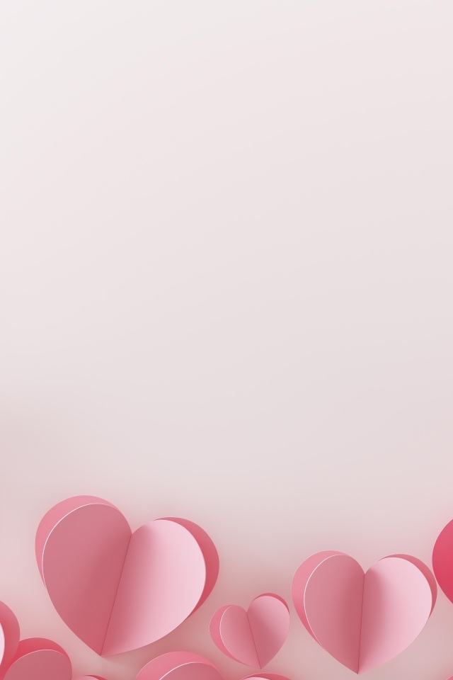 Фон из розовых бумажных сердечек 