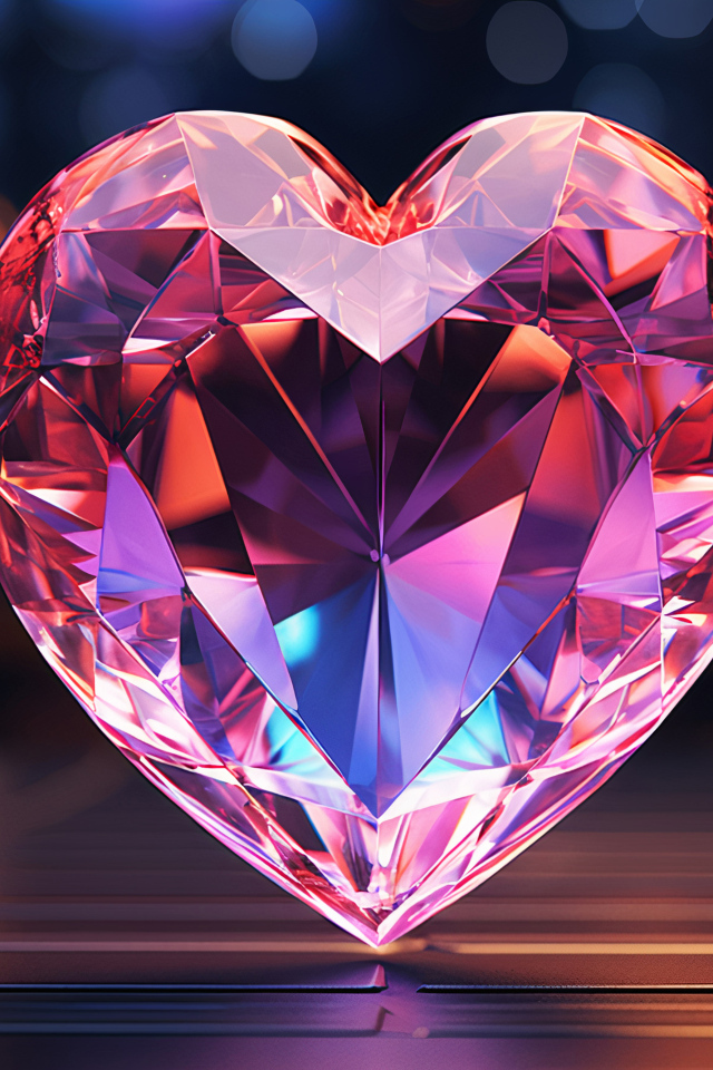 Большое розовое драгоценное сердце