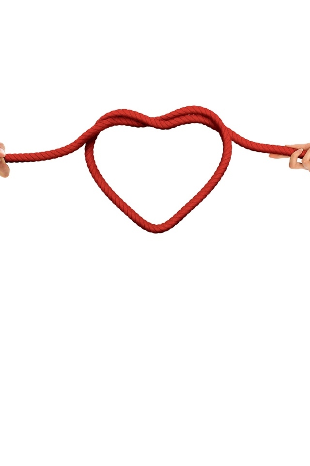 Пара тянет узел в форме сердца