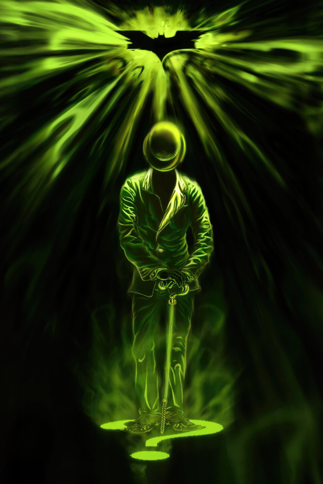 Мужчина в цилиндре с тростью в зеленом дыму