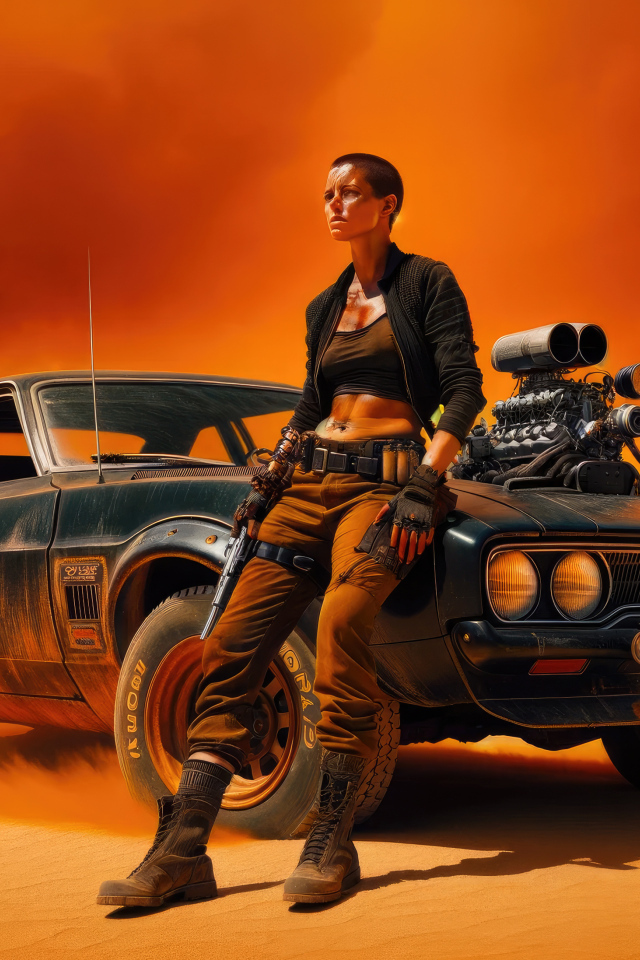 Девушка с машиной персонаж нового фильма Фуриоса: Хроники Безумного Макса, 2024