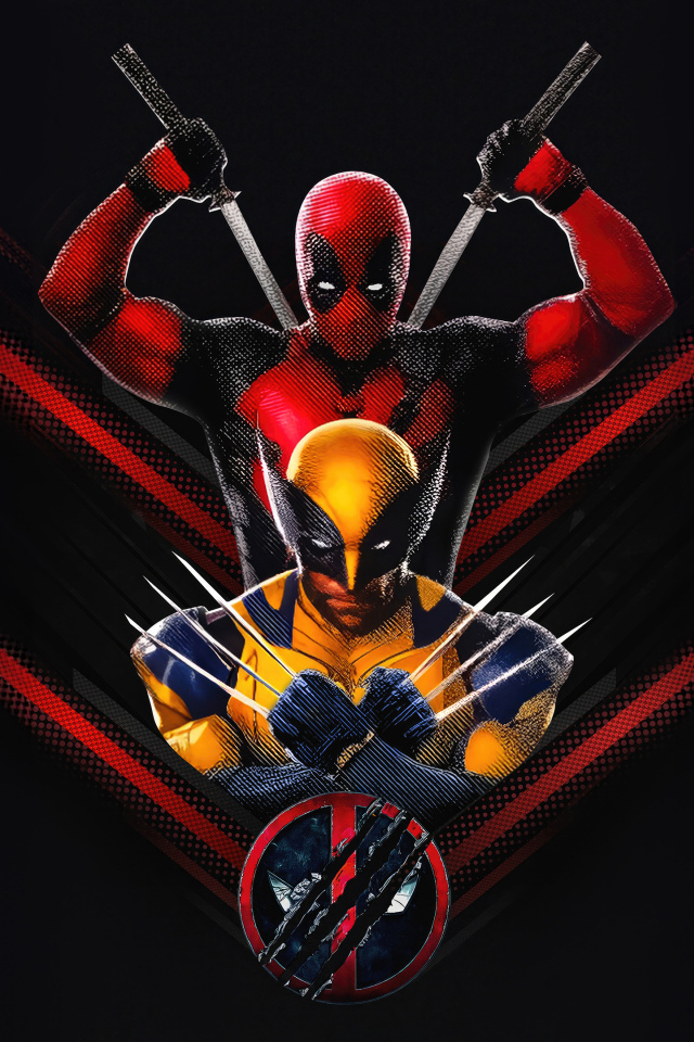 Яркий постер нового фильма Дэдпул 3 на черном фоне