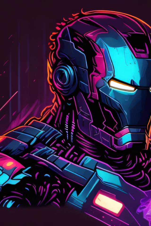 Железный человек на черном фоне