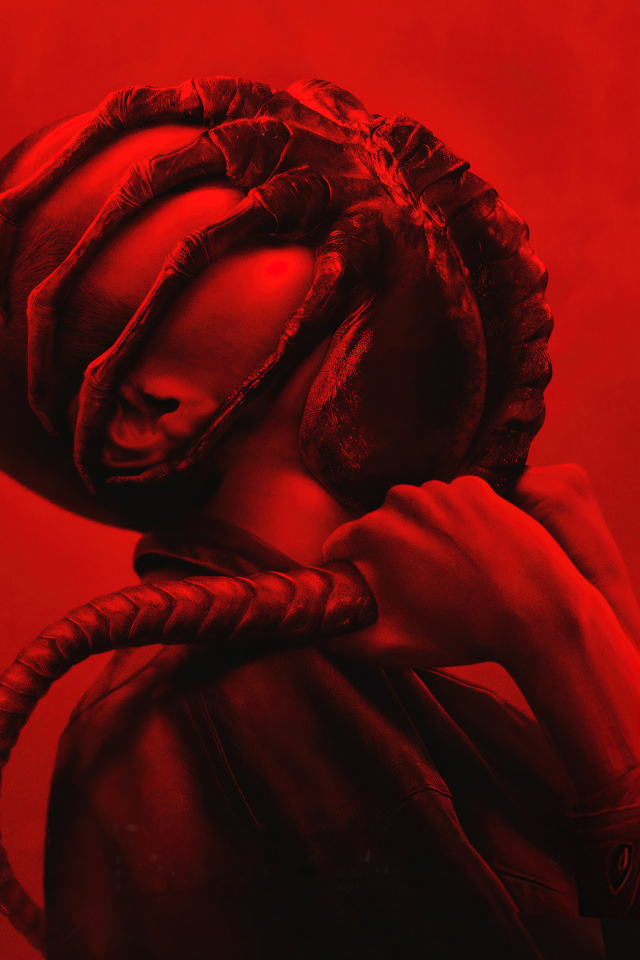 Новый постер фильма Чужой: Ромул на красном фоне