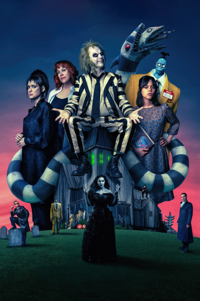 Постер нового фантастического фильма Битлджус 2, 2024