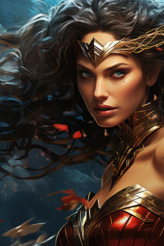 Супер женщина воин в костюме