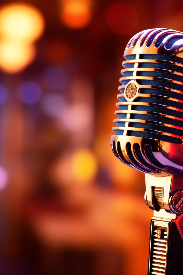 Красивый ретро микрофон крупным планом