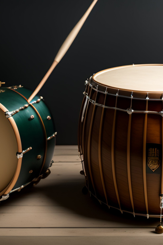 Барабаны на сером фоне