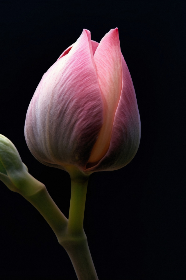 Розовых цветок лотоса на черном фоне