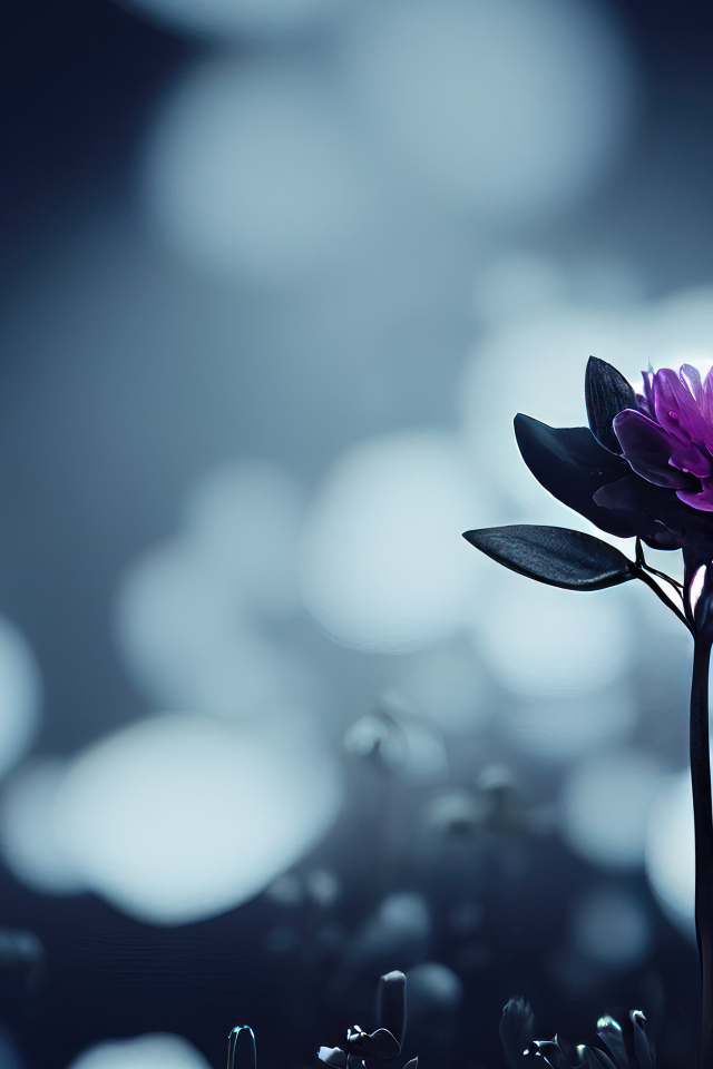 Маленький фиолетовый цветок крупным планом